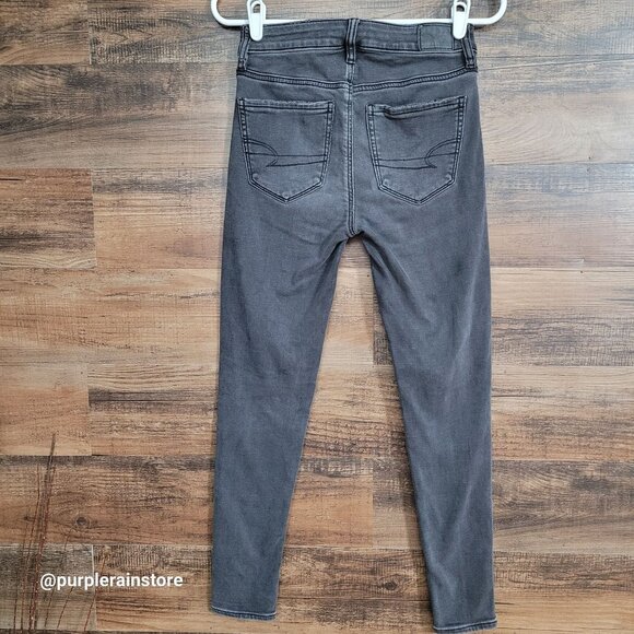 American Eagle Jeans Size 2 S Hi Rise Jegging Next Level Stretch Charcoal Wash - Picture 2 of 13